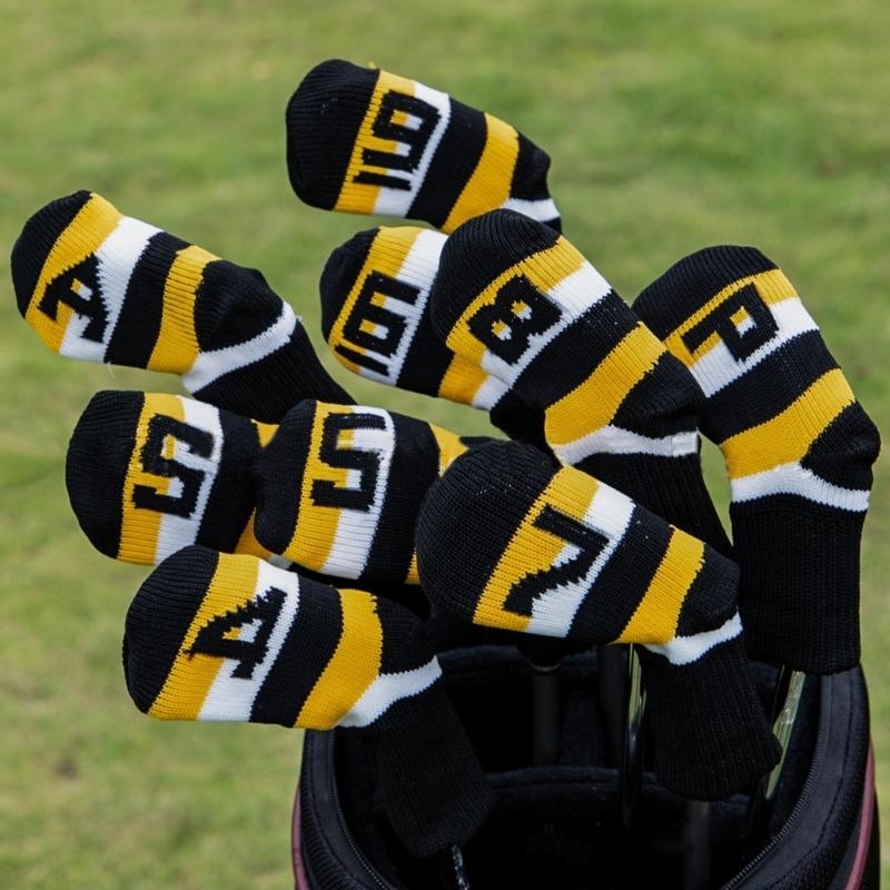 Golf Equipment Kit - 9 ชิ้นกอล์ฟเหล็ก Headcover กอล์ฟพัตเตอร์กอล์ฟหัวเหล็กครอบคลุมกอล์ฟคลับ Headcover