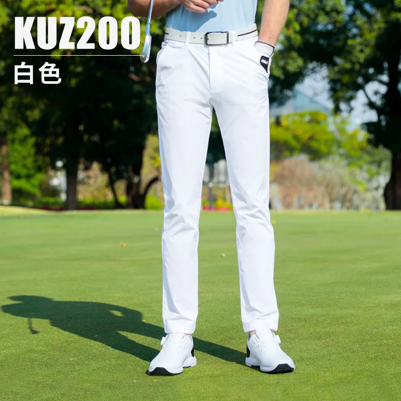 Golf Equipment Drawing - PGM กางเกงกอล์ฟผู้ชายฤดูใบไม้ผลิ/ฤดูร้อนกางเกงกีฬาเข็มขัดยางยืด