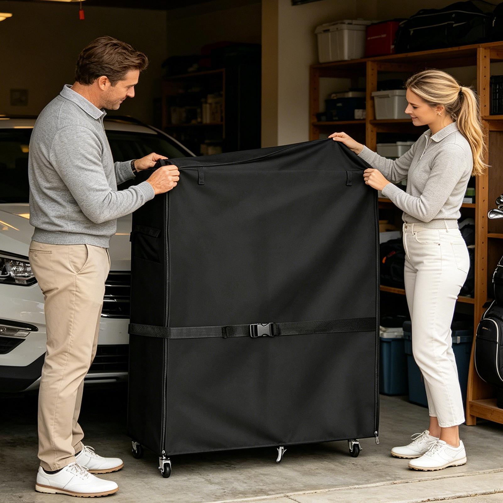 Golf Equipment Organizer For Garage - ผ้าคลุมกันฝุ่นสำหรับชั้นวางอุปกรณ์กอล์ฟ ผ้าคลุมกันน้ำแบบอ็อกซ์ฟอร์ด กระเป๋าเก็บอุปกรณ์กอล์ฟ ผ้าคลุมจัดระเบียบสำหรับอุปกรณ์กีฬาและของเล่น