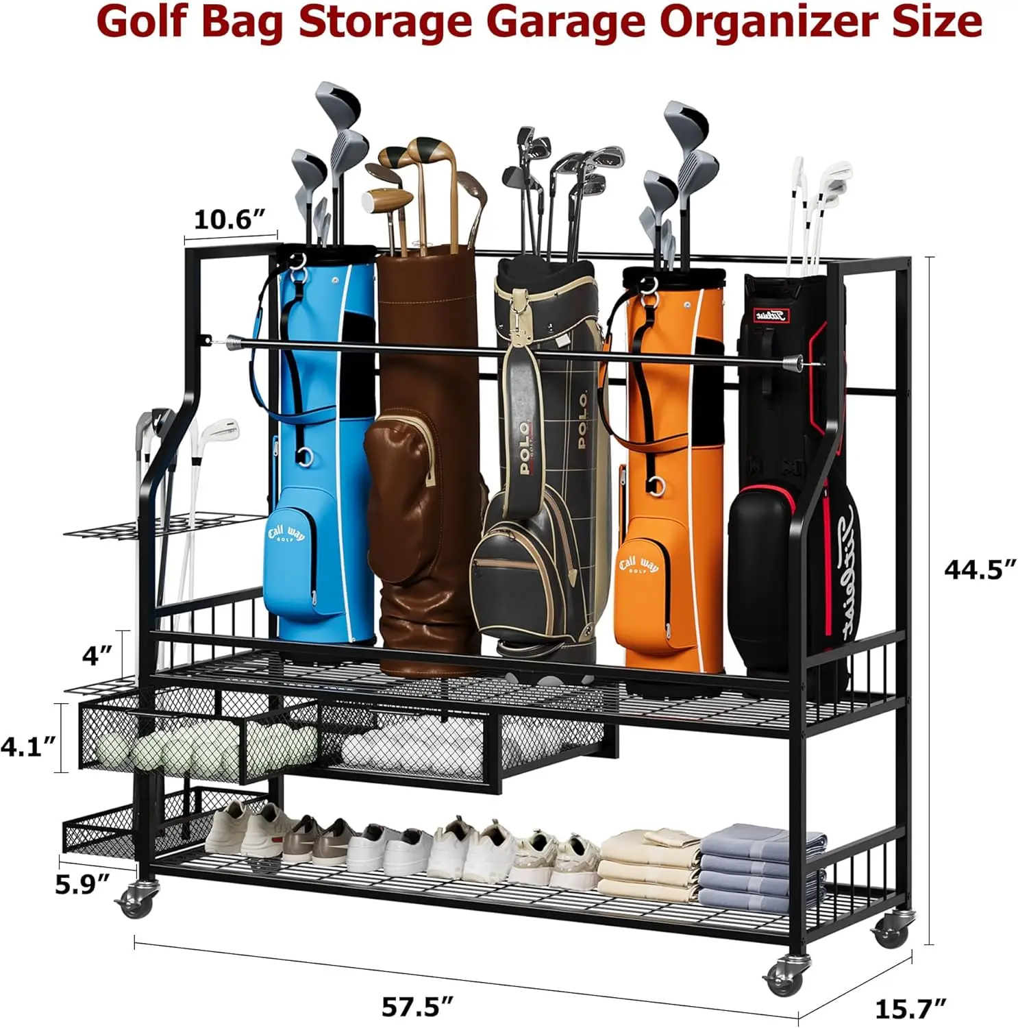 ชั้นวางเก็บถุงกอล์ฟอเนกประสงค์ - Golf Equipment Organizer For Garage บทวิจารณ์และราคา